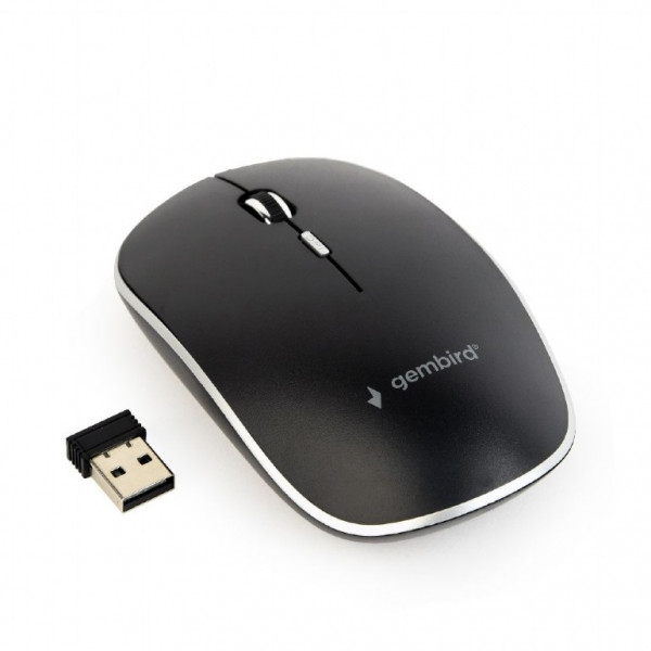 Mouse wireless optic silențios Gembird MUSW-4BSC-01, 2.4GHz, 4 butoane, 800 - 1600dpi, receptor Type-C, Negru Mouse wireless optic silențios Gembird MUSW-4BSC-01, 2.4GHz, 4 butoane, 800 - 1600dpi, receptor Type-C, Negru